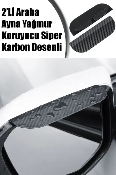 💧2'Lİ KARBON DESENLİ AYNA YAĞMUR KORUYUCU
