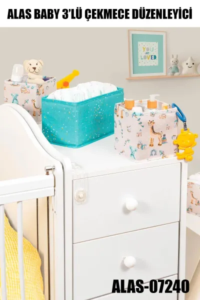 ALAS-07240 BABY 3 LÜ ÇEKMECE DÜZENLEYİCİ MAVİ