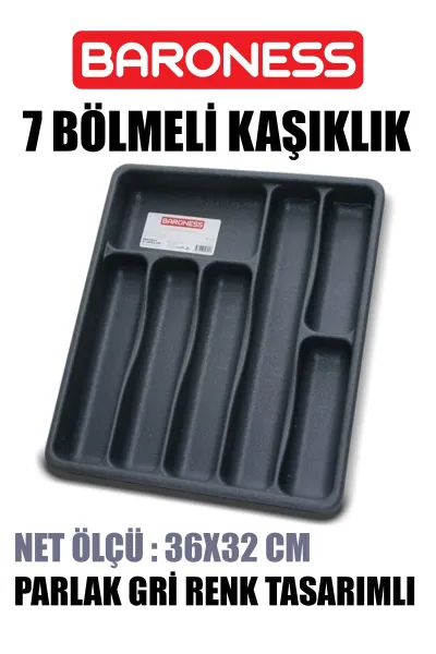 BARONESS GRİ 7 BÖLMELİ KAŞIKLIK