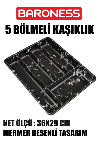 🖤BARONESS MERMER DESENLİ 5 BÖLMELİ KAŞIKLIK