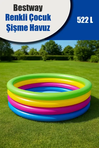 BESTWAY 51117 YUVARLAK ÇOCUK RENKLİ ŞİŞME HAVUZ