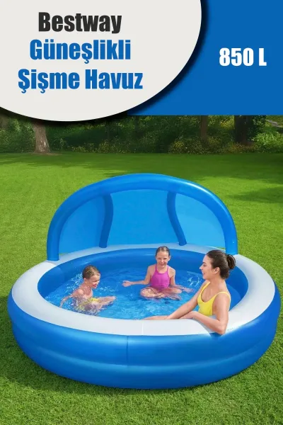 BESTWAY 54337 MAVİ GÜNEŞLİKLİ ŞİŞME HAVUZ