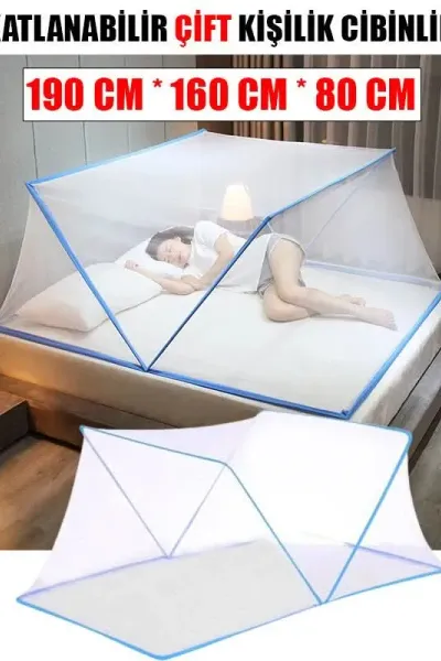 🛏️KATLANABİLİR ÇİFT KİŞİLİK MAVİ CİBİNLİK