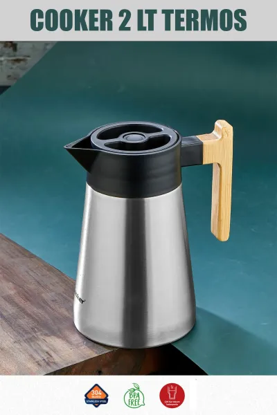 COOKER 2 LT BAMBU SAPLI ÇELİK TERMOS