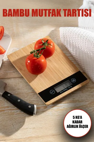 DİJİTAL BAMBU MUTFAK TERAZİ TARTI