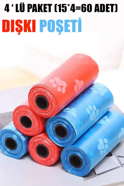 🐾EVCİL HAYVAN 4 LÜ SET DIŞKI POŞETİ