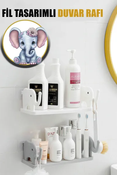 🐘Fil Tasarımlı Duvar Rafı