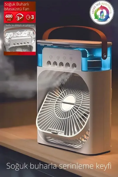 KİWİ KFAN-7655 3IN1 NEMLENDİRME & USB FAN & GECE LAMBA MASA ÜSTÜ VANTİLATÖR