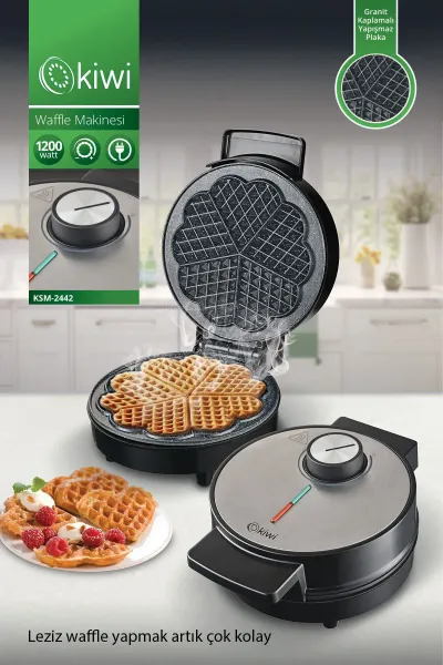 KİWİ KSM-2442 ELEKTRİKLİ WAFFLE MAKİNESİ