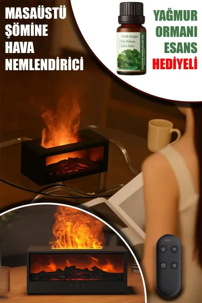 🔥MASAÜSTÜ ŞÖMİNE VE HAVA NEMLENDİRİCİ