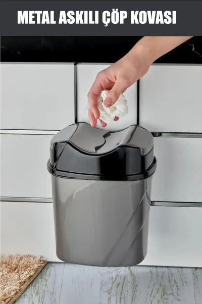 12 LT METAL ASKILI PLASTİK ÇÖP KOVASI