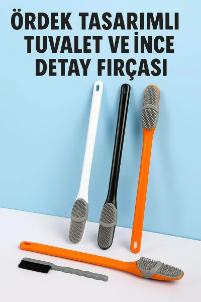 🦆 ÖRDEK TASARIMLI SİLİKON TUVALET VE İNCE DETAY FIRÇASI