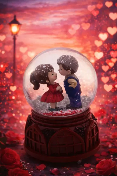 ORTA BOY & 8CM PİLLİ & IŞIKLI MÜZİKLİ CAM KAR KÜRESİ