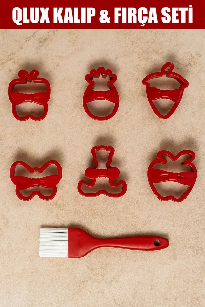 QLUX L-538 PAPYONLU KURABİYE KALIBI FIRÇALI SET