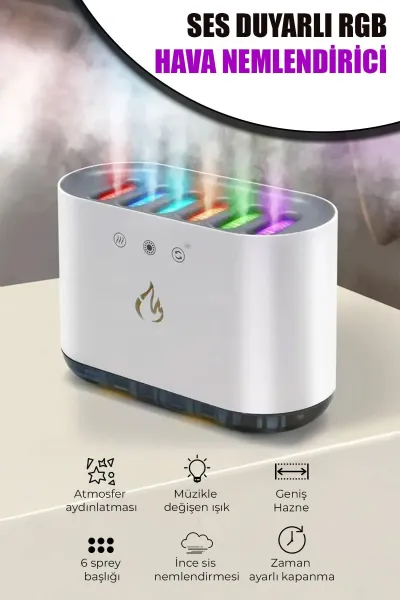 🎵SES DUYARLI RGB HAVA NEMLENDİRİCİ