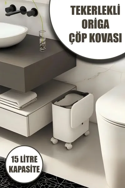 🗑️TEKERLEKLİ ORİGA ÇÖP KOVASI