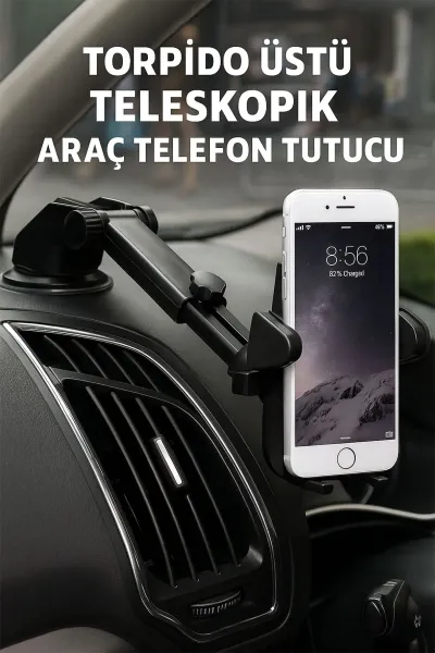 📱 TORPİDO ÜSTÜ TELESKOPİK TELEFON TUTUCU