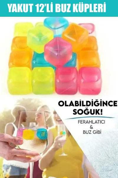 YAKUT 12 PARÇA KOKUSUZ SİLİKON BUZ KÜPLERİ