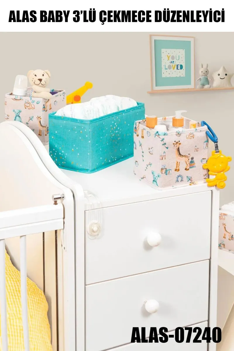 ALAS-07240 BABY 3 LÜ ÇEKMECE DÜZENLEYİCİ MAVİ - dibidip