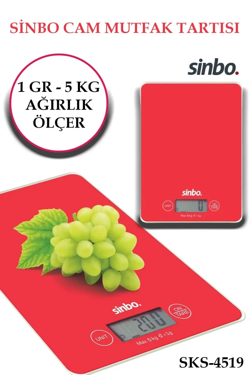 SİNBO SKS-4519 CAM MUTFAK TARTISI - dibidip