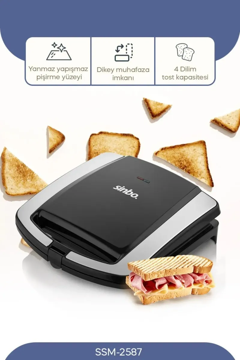 SİNBO SSM-2587 ELEKTRİKLİ TOST MAKİNESİ