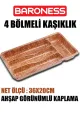 BARONESS AHŞAP GÖRÜNÜMLÜ 4 BÖLMELİ KAŞIKLIK - dibidip 