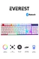 BEYAZ GÖKKUŞAĞI IŞIKLI USB KABLOLU OYUNCU KLAVYE & MOUSE SETİ