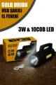 🔦GOLD ORİON ŞARJLI EL FENERİ - dibidip