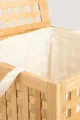 İBİCO  AHŞAP BAMBU KİRLİ ÇAMAŞIR SEPETİ
