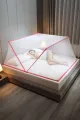 🛏️KATLANABİLİR ÇİFT KİŞİLİK PEMBE CİBİNLİK