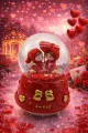 LOVE BÜYÜK BOY & 10CM PİLLİ & IŞIKLI MÜZİKLİ CAM KAR KÜRESİ