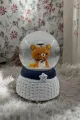 MAVİ BÜYÜK BOY & 10CM  PİLLİ & IŞIKLI MÜZİKLİ KAR KÜRESİ