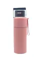 NEWLİFE 380ML SÜZGEÇLİ CAM KAPAKLI ÇELİK BİTKİ ÇAY TERMOSU