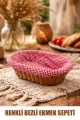 OVAL RENKLİ BEZLİ HASIR EKMEK SEPETİ