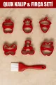 QLUX L-538 PAPYONLU KURABİYE KALIBI FIRÇALI SET