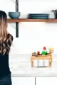 YAKUT TAŞIMA KULPLU 3+1 BÖLMELİ TEZGAH ÜSTÜ BAMBU & AHŞAP KAŞIKLIK