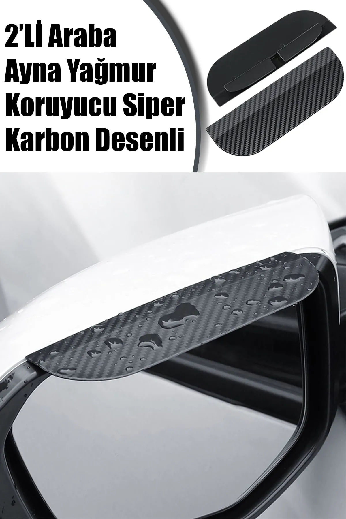 💧2'Lİ KARBON DESENLİ AYNA YAĞMUR KORUYUCU