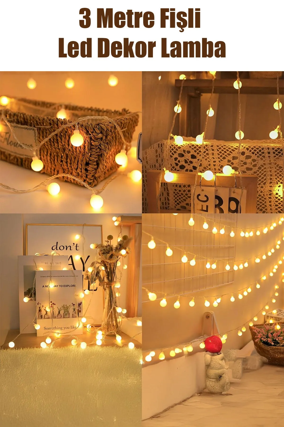 3 METRE TOPLU 2 FONKSİYONLU LED DEKOR LAMBA