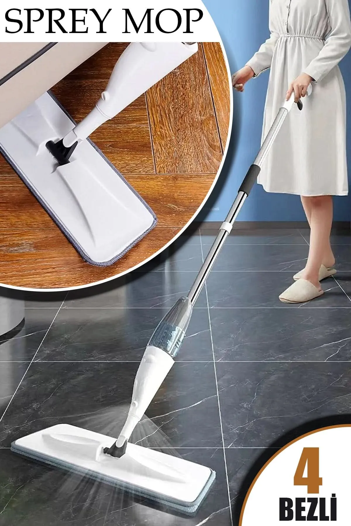 🧹360° DÖNEN SU PÜSKÜRTMELİ MOP