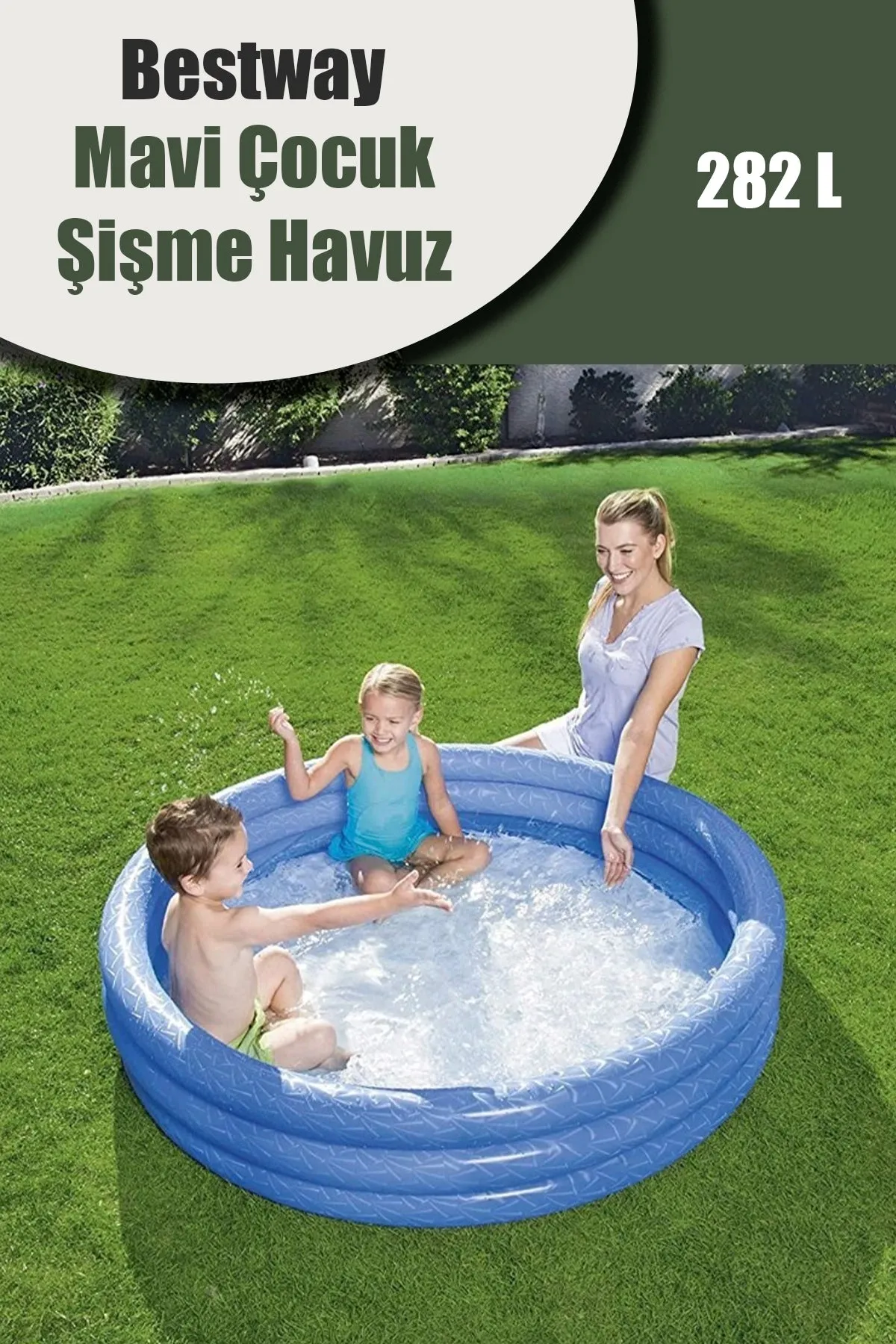 BESTWAY 51026 YUVARLAK ÇOCUK MAVİ ŞİŞME HAVUZ