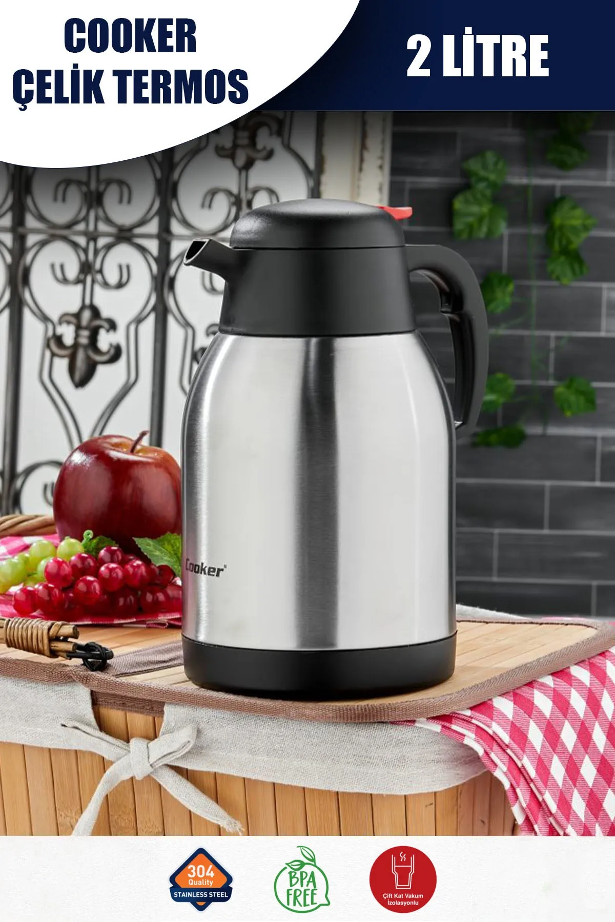 COOKER 2 LT ÇELİK TERMOS