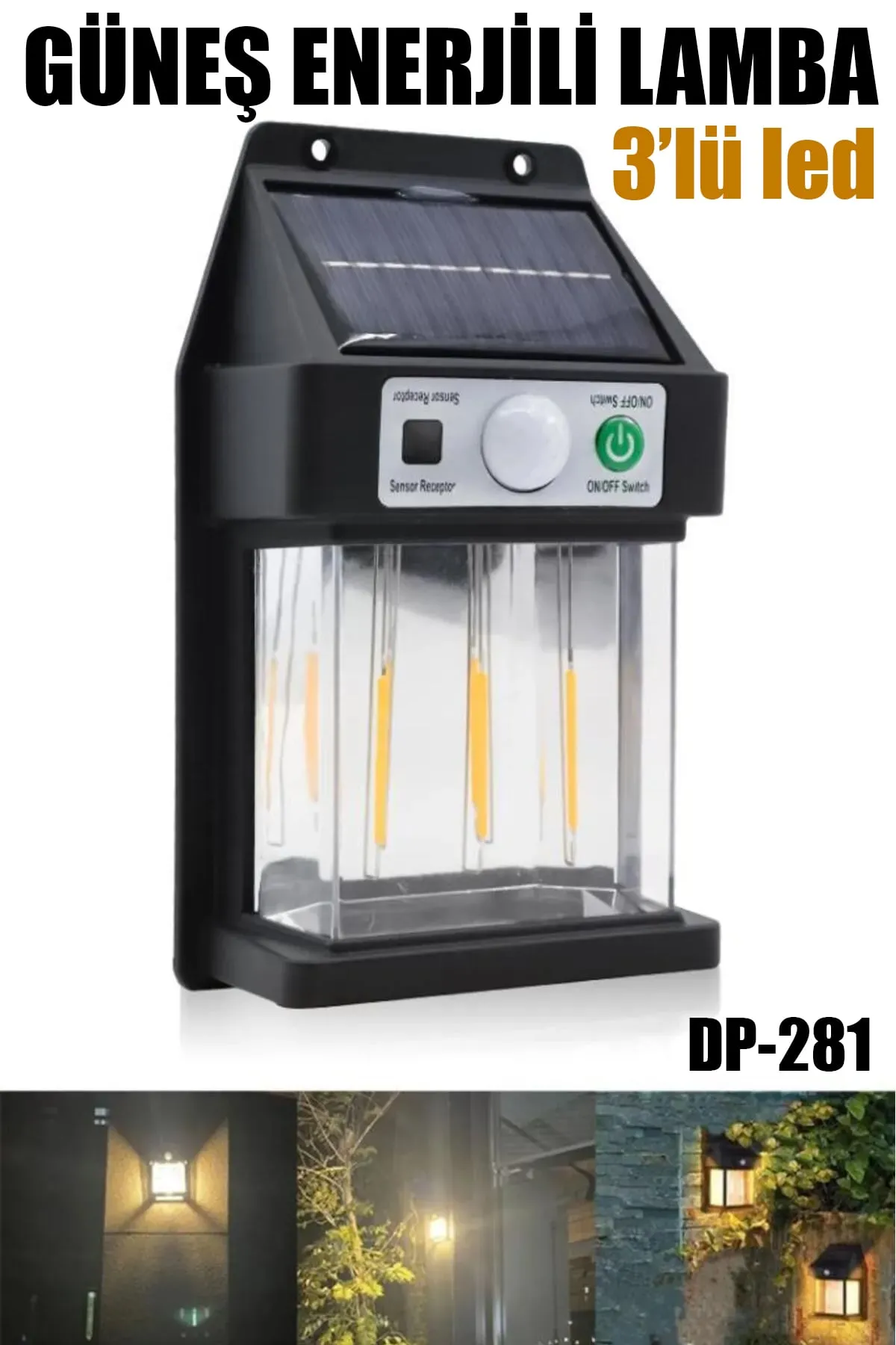🌞GÜNEŞ ENERJİLİ LAMBA 3'LÜ LED