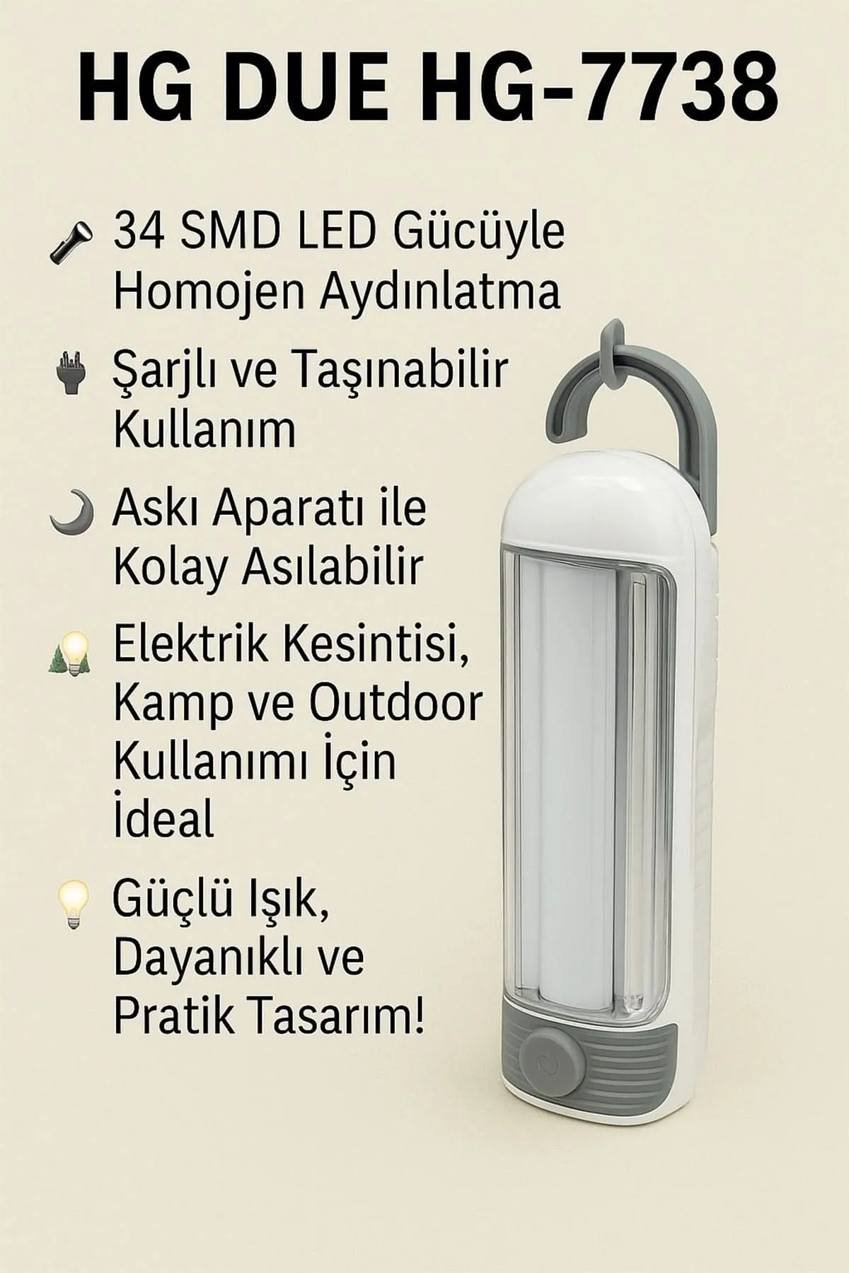 💡HG LED ŞARJLI IŞILDAK FENER