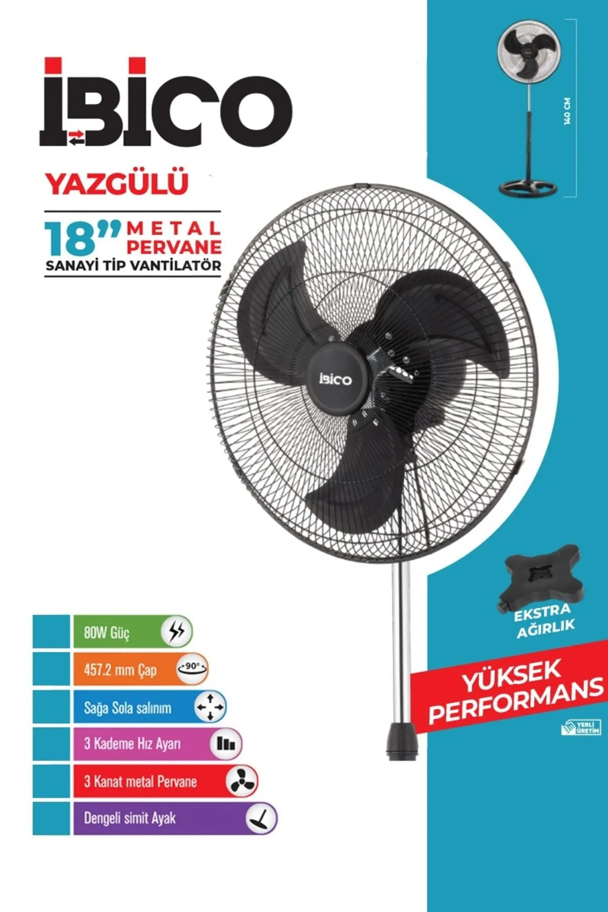 İBİCO VNT-002 18" İNÇ AYAKLI VANTİLATÖR