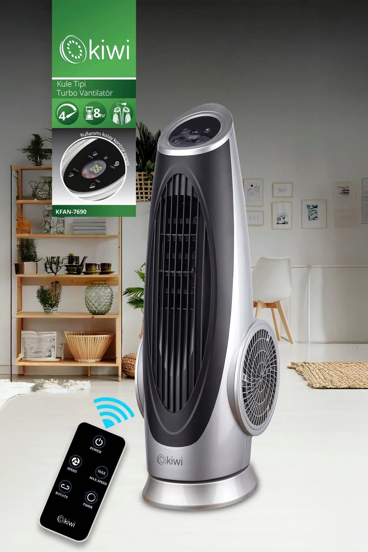 KİWİ KFAN-7690 KUMANDALI TURBO FAN VANTİLATÖR