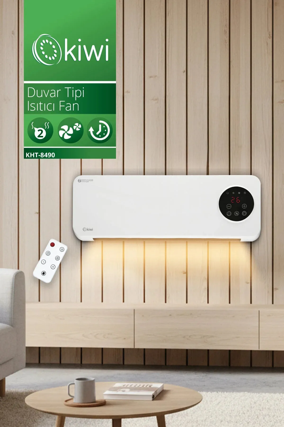 KİWİ KHT-8490 KLİMA TİPİ KUMANDALI ISITICI FAN