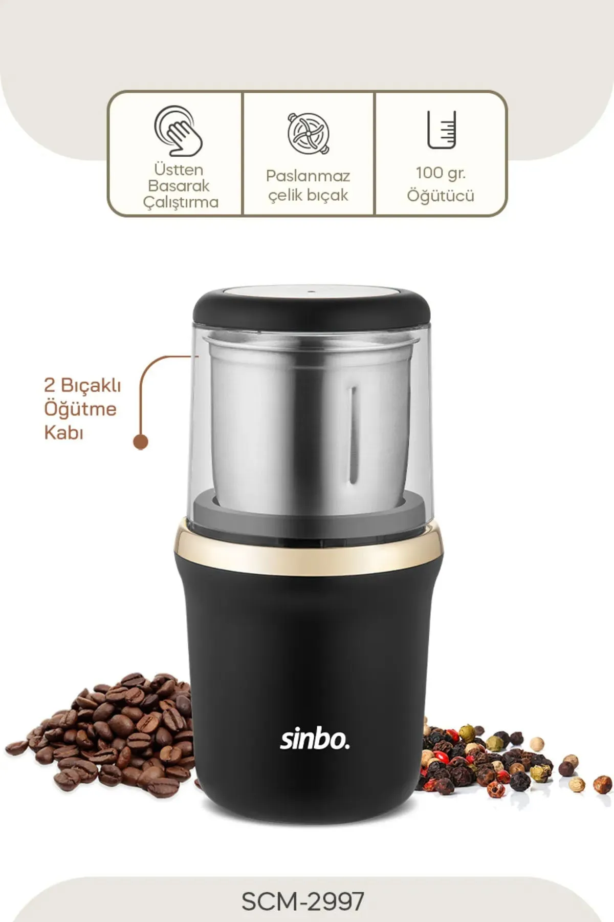 SİNBO SCM-2997 KAHVE & BAHARAT ÖĞÜTÜCÜ