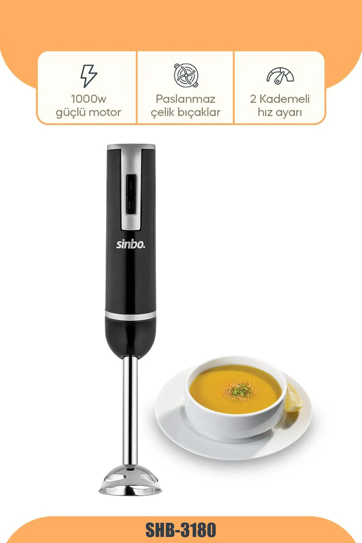 SİNBO SHB-3180 ÇELİK UÇLU ÇUBUK BLENDER