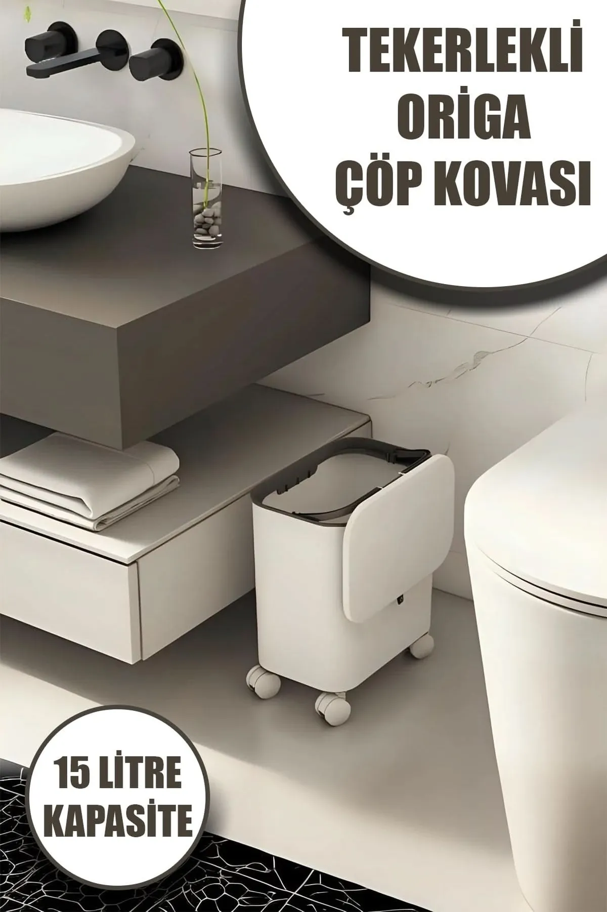 🗑️TEKERLEKLİ ORİGA ÇÖP KOVASI